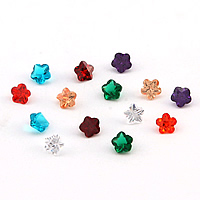 Cubic Zirconia Cabochons, Flower, rivoli back, more colors for choice, 5x4mm, 200PCs/Lot, Sold By Lot