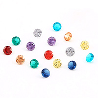 Cubic Zirconia Cabochons, Round, rivoli back, more colors for choice, 2x2mm, 300PCs/Lot, Sold By Lot
