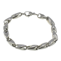 Stainless Steel Jewelry Bracelet, bar chain, original color, 16x7x7mm, Length:Approx 7.5 Inch, 10Strands/Lot, Sold By Lot