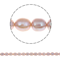 Cultured Rice Freshwater Pearl Beads, natural, purple, Grade A, 7-8mm, Hole:Approx 0.8mm, Sold Per Approx 14.5 Inch Strand