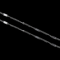 Acier inoxydable chaîne de bijoux, chaîne de torsion ovale, couleur originale, 5.7x1.5mm, 1x1mm, 100m/lot, Vendu par lot