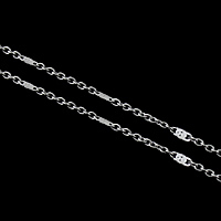 Rustfrit stål Oval Chain, Stainless Steel, oval kæde, oprindelige farve, 4.7x2mm, 2x1.5mm, 100m/Lot, Solgt af Lot