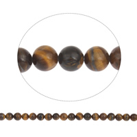 Tigerauge Perlen, rund, natürlich, verschiedene Größen vorhanden, gelb, Bohrung:ca. 1mm, verkauft per ca. 15.5 ZollInch Strang