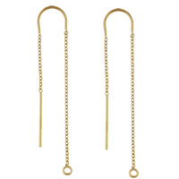 Gold Filled Earring thread, 14K gold-filled, nickel, lead & cadmium free, 80x17mm, 0.75mm, Sold By Pair