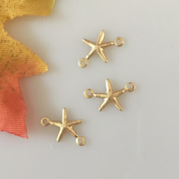 Gold Filled Connector, Starfish, 14K gold-filled & 1/1 loop, nickel, lead & cadmium free, 12.30x7.70mm, Hole:Approx 1.1mm, Sold By PC