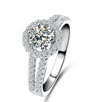 Cubic Zirconia Micro Pave 925 Sterling Silver Rings Donut platinum plated & micro pave cubic zirconia & faceted Sold By Bag