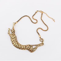 Zinc Alloy Jewelry Necklace with iron chain with 5cm extender chain Leopard antique gold color plated wheat chain nickel lead & cadmium free 400mm Sold Per Approx 15.5 Inch Strand