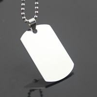 Stainless Steel Pendants, Rectangle, original color, 25x41mm, Hole:Approx 3-5mm, 3PCs/Bag, Sold By Bag