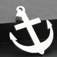 Stainless Steel Pendants, Anchor, nautical pattern, original color, 32x39mm, Hole:Approx 3-5mm, 3PCs/Bag, Sold By Bag