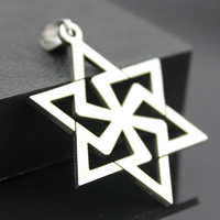 Stainless Steel Pendants, Hexagram, original color, 31x38mm, Hole:Approx 3-5mm, 3PCs/Bag, Sold By Bag