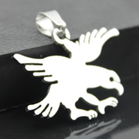 Stainless Steel Animal Pendants, Eagle, original color, 31x24mm, Hole:Approx 3-5mm, 3PCs/Bag, Sold By Bag