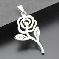 Stainless Steel Flower Pendant original color Approx 3-5mm Sold By Bag