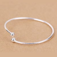 925 Sterling Silver Cuff Bangle, open, 4.50mm, Inner Diameter:Approx 51mm, Length:Approx 6.5 Inch, 3PCs/Lot, Sold By Lot