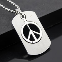Stainless Steel Pendants, Peace Logo, original color, 25x42mm, Hole:Approx 3-5mm, 3PCs/Bag, Sold By Bag