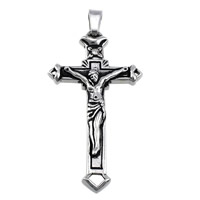 Stainless Steel Cross Pendants 316L Stainless Steel Crucifix Cross with rhinestone & blacken Approx Sold By Lot