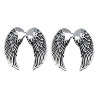 Stainless Steel Pendants, 316L Stainless Steel, Wing Shape, blacken, 36x39x8mm, Hole:Approx 4x8mm, 5PCs/Lot, Sold By Lot