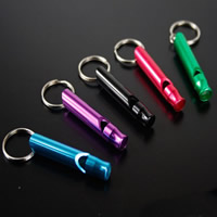 Aluminum Survival Whistle, plated, mixed colors, 45x8mm, 125PCs/Lot, Sold By Lot