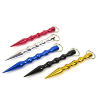 Aluminum Key Chain, plated, also can be used as self-defensive tool, mixed colors, 140x14mm, 25Strands/Lot, Sold By Lot