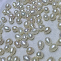 Perles d'eau douce de culture de riz, perle d'eau douce cultivée, naturel, blanc, 7-8mm, Trou:Environ 0.8mm, 5PC/sac, Vendu par sac