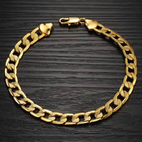 Brass Bracelet gold color plated twist oval chain nickel lead & cadmium free 220mm Length Approx 8.5 Inch Sold By Bag