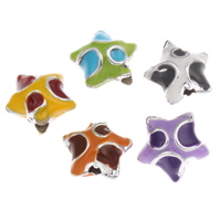Plated Acrylic Beads Star platinum color plated enamel Approx 2.5mm Sold By Bag