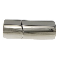 Fecho magnético de aço inoxidável, Coluna, cor original, 20x8mm, Buraco:Aprox 5.5mm, 10PCs/Lot, vendido por Lot