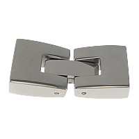 Stainless Steel Foldover Clasp, original color, 26.5mm,  12x11x6mm, Hole:Approx 9.5x3.5mm, 10PCs/Lot, Sold By Lot