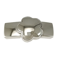 Stainless Steel Magnetic Clasp, Flower, original color, 39.50x20.50x10mm, Hole:Approx 11x3mm, 10PCs/Lot, Sold By Lot