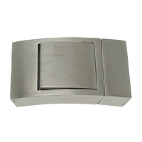 Stainless Steel Snap Clasp, Rectangle, original color, 36x20x7mm, Hole:Approx 18x4mm, 10PCs/Lot, Sold By Lot