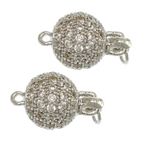 Brass Box Clasp platinum plated micro pave cubic zirconia & single-strand Approx 1.5mm 2.5mm Sold By Lot