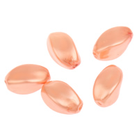 Imitations perles acryliques, Acrylique, ovale plat, perle d'imitation, orange rougeâtre, 10x6mm, Trou:Environ 1mm, 2sacsvalises/lot, Environ 2450PC/sac, Vendu par lot