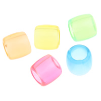 Transparent akryl perler, Kolonne, stort hul & gennemskinnelige, blandede farver, 11mm, Hole:Ca. 8mm, 2Tasker/Lot, Ca. 700pc'er/Bag, Solgt af Lot