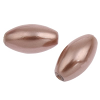 Imitations perles acryliques, Acrylique, ovale, perle d'imitation, brun, 14x7mm, Trou:Environ 1mm, 2sacsvalises/lot, Environ 1600PC/sac, Vendu par lot