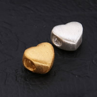 99% Sterling Silver Beads, Heart, plated, brushed, more colors for choice, 11x9mm, Hole:Approx 3.5mm, 10PCs/Lot, Sold By Lot