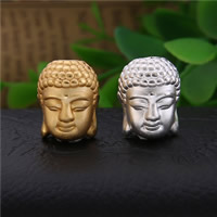 Buddha Beads, 99% Sterling Silver, plated, Buddhist jewelry, more colors for choice, 16x13mm, Hole:Approx 2.3mm, 3PCs/Lot, Sold By Lot