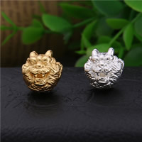 99% Sterling Silver Beads, Dragon, plated, more colors for choice, 13mm, Hole:Approx 2mm, 3PCs/Lot, Sold By Lot