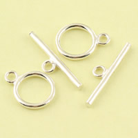 925 Sterling Silver Toggle Clasp, 11.6mm, 22.2x2mm, Hole:Approx 1.8mm, 15Sets/Lot, Sold By Lot