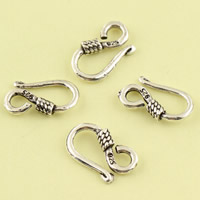 Thailand Sterling Silver Clasp Hook, 8.20x13.90x2.50mm, Hole:Approx 2.5mm, 30PCs/Lot, Sold By Lot