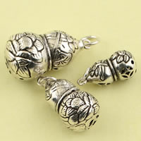 Thailand Sterling Silver Pendants, Calabash, different size for choice & hollow, Sold By Lot