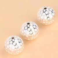 925 Sterling Silver Beads, Round, hammered, 10.82mm, Hole:Approx 1.4mm, 10PCs/Lot, Sold By Lot