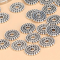 Thailand Sterling Silver Spacer Bead, Flat Round, 7.7x1.1mm, Hole:Approx 1.8mm, 50PCs/Lot, Sold By Lot