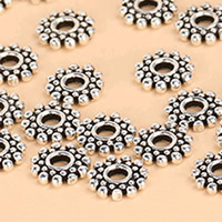 Thailand Sterling Silver Spacer Bead, 7.7x1.5mm, Hole:Approx 2.4mm, 50PCs/Lot, Sold By Lot