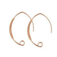 Gold Filled Earring Hook, 14K rose gold-filled, nickel, lead & cadmium free, 26x17mm, Sold By Pair
