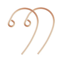 Gold Filled Earring Hook 14K rose gold-filled nickel lead & cadmium free 0.76mm Sold By Pair