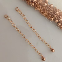 Guld-fyldt extender kæde, 14K rose Gold-fyldte, nikkel, bly & cadmium fri, 55mm, 4mm, Solgt af Strand