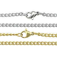 ROSTFRITT STÅL Chain Necklace, plated, tvinna oval kedja, fler färger för val, 4x3x0.80mm, Längd Ca 24 inch, Säljs av Lot