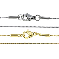 Edelstahl Halskette Gliederkette, plattiert, Boston-Kette, keine, 0.80mm, Länge:ca. 17 ZollInch, verkauft von Menge