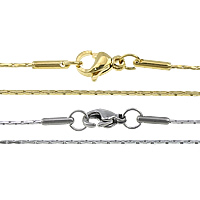 Edelstahl Halskette Gliederkette, plattiert, Boston-Kette, keine, 0.70mm, Länge:ca. 18 ZollInch, verkauft von Menge
