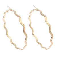 Iron Hoop Earring, gold color plated, nickel, lead & cadmium free, 60x62x5mm, Sold By Pair