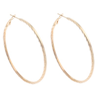 Iron Hoop Earring, gold color plated, nickel, lead & cadmium free, 58x61x2mm, Sold By Pair